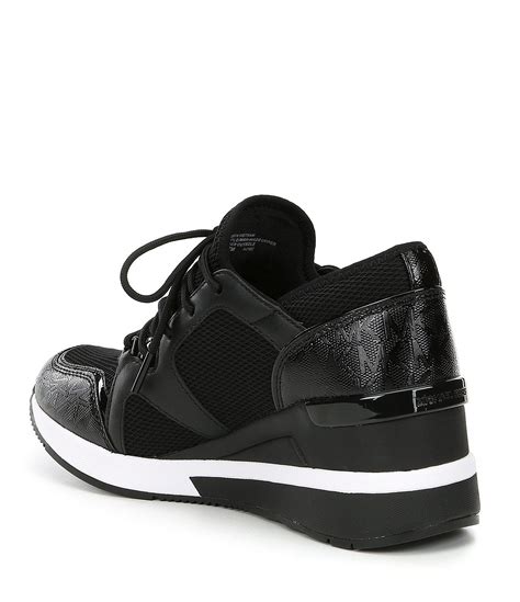 black michael kors sneakers|michael kors black leather sneakers.